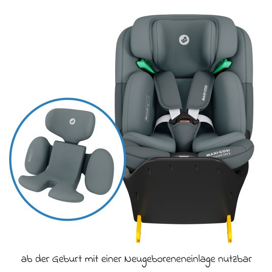 Maxi-Cosi Seggiolino Reboarder Emerald S i-Size girevole dalla nascita fino a 12 anni (40 cm - 150 cm) con tecnologia G-Cell per impatti laterali e base Isofix - Tonal Graphite