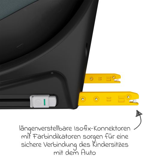 Maxi-Cosi Reboarder child seat Emerald S i-Size rotatable from birth - 12 years (40 cm - 150 cm) with G-Cell side impact technology & Isofix base - Tonal Graphite