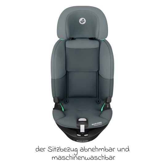 Maxi-Cosi Reboarder-Kindersitz Emerald S i-Size drehbar ab Geburt - 12 Jahre (40 cm - 150 cm) mit G-Cell Seitenaufpralltechnologie & Isofix-Base - Tonal Graphite