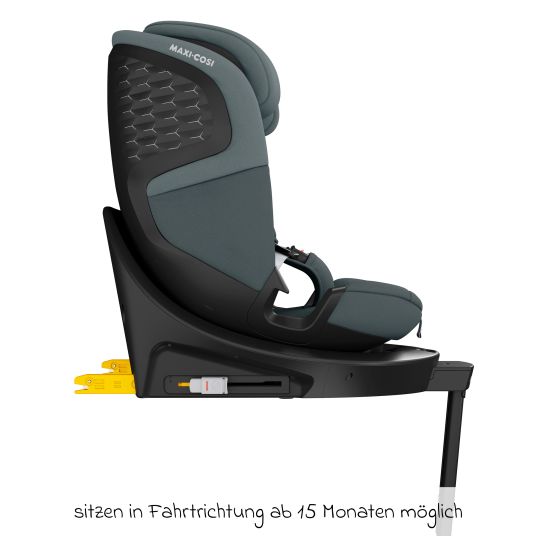 Maxi-Cosi Reboarder-Kindersitz Emerald S i-Size drehbar ab Geburt - 12 Jahre (40 cm - 150 cm) mit G-Cell Seitenaufpralltechnologie & Isofix-Base - Tonal Graphite