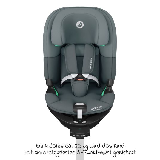 Maxi-Cosi Seggiolino Reboarder Emerald S i-Size girevole dalla nascita fino a 12 anni (40 cm - 150 cm) con tecnologia G-Cell per impatti laterali e base Isofix - Tonal Graphite