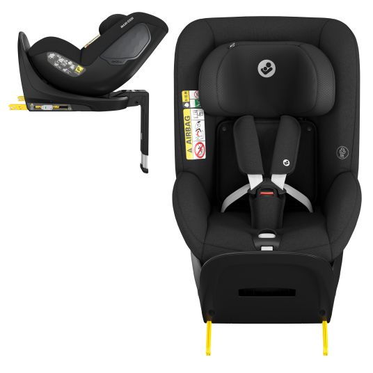 Maxi-Cosi Seggiolino Reboarder Mica Eco i-Size girevole da 3 mesi a 4 anni (40 - 105 cm) con base Isofix - Nero autentico