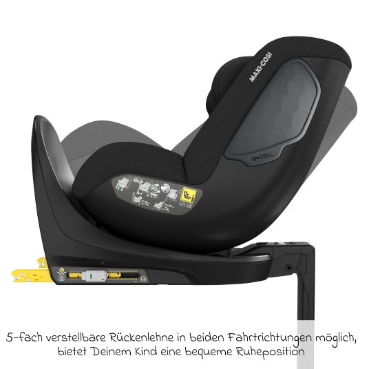 Maxi-Cosi Seggiolino Reboarder Mica Eco i-Size girevole da 3 mesi a 4 anni (40 - 105 cm) con base Isofix - Nero autentico