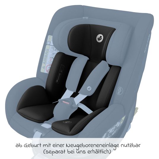 Maxi-Cosi Seggiolino Reboarder Mica Eco i-Size girevole da 3 mesi a 4 anni (40 - 105 cm) con base Isofix - Nero autentico