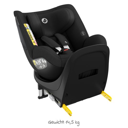 Maxi-Cosi Reboarder-Kindersitz Mica Eco i-Size drehbar ab 3 Monate - 4 Jahre (40 - 105 cm) mit Isofix-Basis - Authentic Black