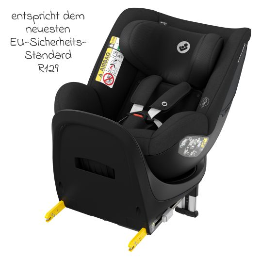 Maxi-Cosi Reboarder-Kindersitz Mica Eco i-Size drehbar ab 3 Monate - 4 Jahre (40 - 105 cm) mit Isofix-Basis - Authentic Black