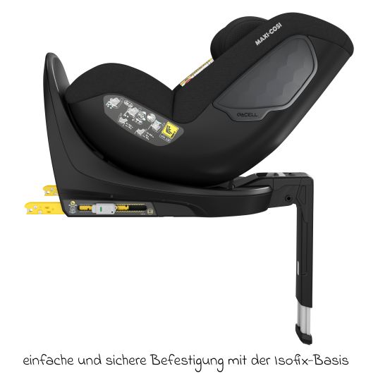 Maxi-Cosi Reboarder-Kindersitz Mica Eco i-Size drehbar ab 3 Monate - 4 Jahre (40 - 105 cm) mit Isofix-Basis - Authentic Black