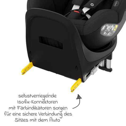 Maxi-Cosi Reboarder-Kindersitz Mica Eco i-Size drehbar ab 3 Monate - 4 Jahre (40 - 105 cm) mit Isofix-Basis - Authentic Black