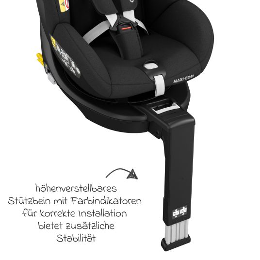 Maxi-Cosi Reboarder-Kindersitz Mica Eco i-Size drehbar ab 3 Monate - 4 Jahre (40 - 105 cm) mit Isofix-Basis - Authentic Black