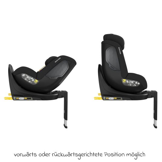 Maxi-Cosi Reboarder-Kindersitz Mica Eco i-Size drehbar ab 3 Monate - 4 Jahre (40 - 105 cm) mit Isofix-Basis - Authentic Black