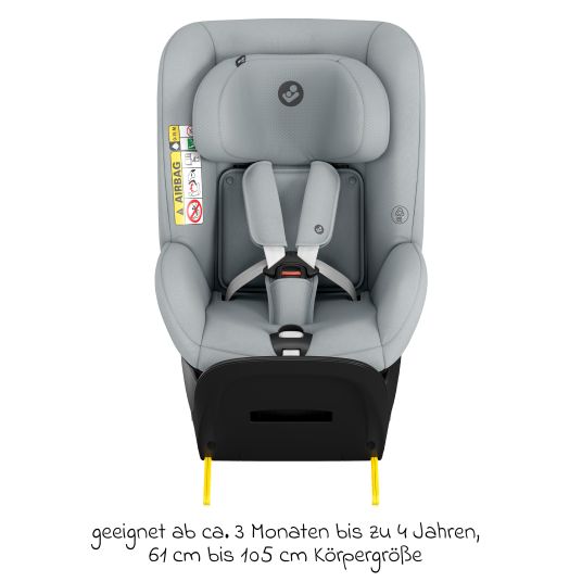 Maxi-Cosi Reboarder-Kindersitz Mica Eco i-Size drehbar ab 3 Monate - 4 Jahre (40 - 105 cm) mit Isofix-Basis - Authentic Grey