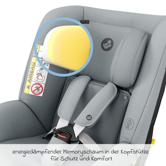 Maxi-Cosi Reboarder-Kindersitz Mica Eco i-Size drehbar ab 3 Monate - 4 Jahre (40 - 105 cm) mit Isofix-Basis - Authentic Grey