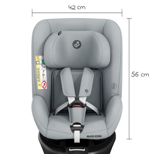 Maxi-Cosi Reboarder-Kindersitz Mica Eco i-Size drehbar ab 3 Monate - 4 Jahre (40 - 105 cm) mit Isofix-Basis - Authentic Grey