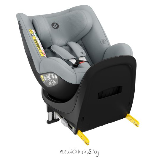 Maxi-Cosi Reboarder-Kindersitz Mica Eco i-Size drehbar ab 3 Monate - 4 Jahre (40 - 105 cm) mit Isofix-Basis - Authentic Grey