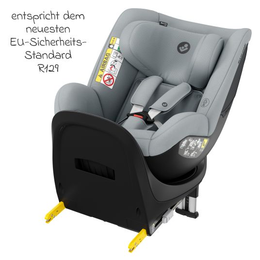 Maxi-Cosi Reboarder-Kindersitz Mica Eco i-Size drehbar ab 3 Monate - 4 Jahre (40 - 105 cm) mit Isofix-Basis - Authentic Grey