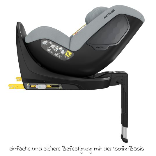 Maxi-Cosi Reboarder-Kindersitz Mica Eco i-Size drehbar ab 3 Monate - 4 Jahre (40 - 105 cm) mit Isofix-Basis - Authentic Grey