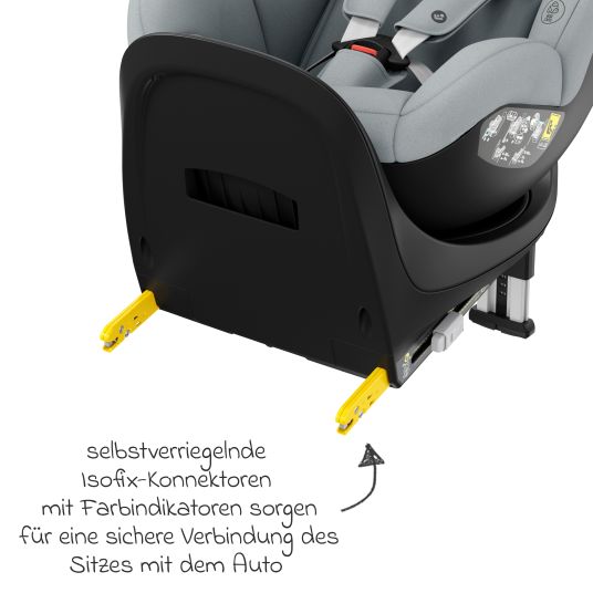 Maxi-Cosi Reboarder-Kindersitz Mica Eco i-Size drehbar ab 3 Monate - 4 Jahre (40 - 105 cm) mit Isofix-Basis - Authentic Grey