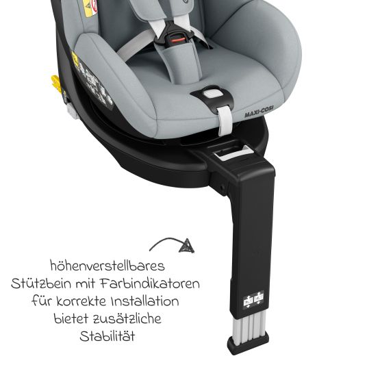 Maxi-Cosi Reboarder-Kindersitz Mica Eco i-Size drehbar ab 3 Monate - 4 Jahre (40 - 105 cm) mit Isofix-Basis - Authentic Grey