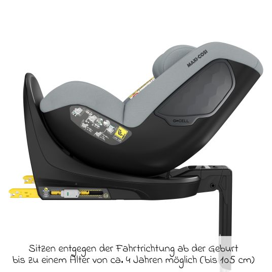 Maxi-Cosi Reboarder-Kindersitz Mica Eco i-Size drehbar ab 3 Monate - 4 Jahre (40 - 105 cm) mit Isofix-Basis - Authentic Grey