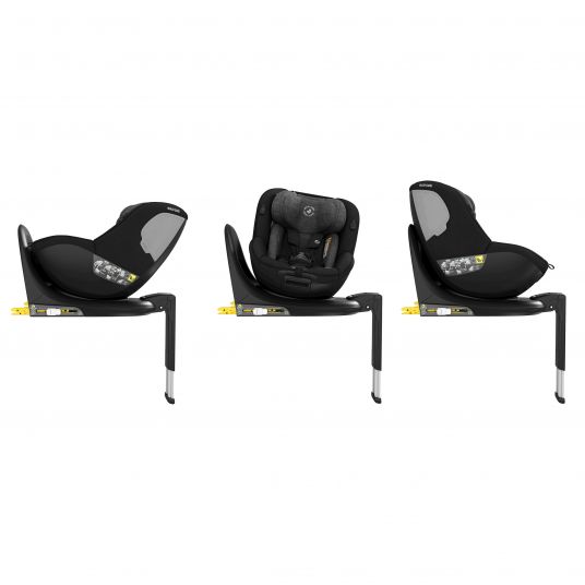 Maxi-Cosi Reboarder-Kindersitz Mica i-Size 360° Geburt-4 Jahre (40-105 cm) Isofix-Basis, Sitzschoner, Organizer - Authentic Black