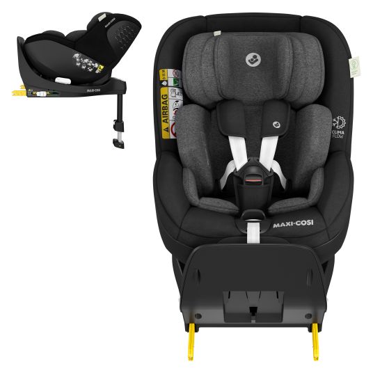 Maxi-Cosi Reboarder-Kindersitz Mica Pro Eco i-Size drehbar ab 0 Monate - 4 Jahre (40 cm - 105 cm) mit Isofix-Basis - Authentic Black