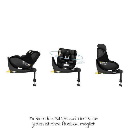 Maxi-Cosi Reboarder-Kindersitz Mica Pro Eco i-Size drehbar ab 0 Monate - 4 Jahre (40 cm - 105 cm) mit Isofix-Basis - Authentic Black