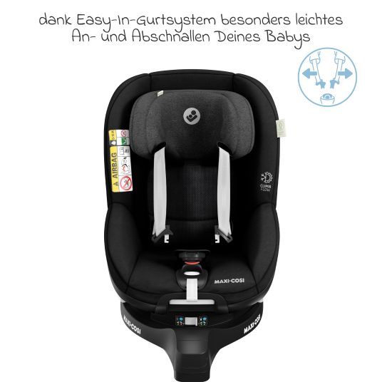 Maxi-Cosi Reboarder-Kindersitz Mica Pro Eco i-Size drehbar ab 0 Monate - 4 Jahre (40 cm - 105 cm) mit Isofix-Basis - Authentic Black