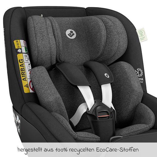 Maxi-Cosi Reboarder-Kindersitz Mica Pro Eco i-Size drehbar ab 0 Monate - 4 Jahre (40 cm - 105 cm) mit Isofix-Basis - Authentic Black