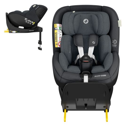 Maxi-Cosi Reboarder-Kindersitz Mica Pro Eco i-Size drehbar ab 0 Monate - 4 Jahre (40 cm - 105 cm) mit Isofix-Basis - Authentic Graphite