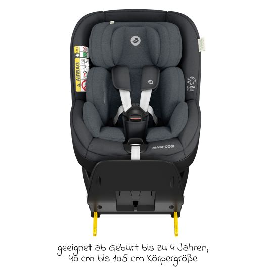 Maxi-Cosi Reboarder-Kindersitz Mica Pro Eco i-Size drehbar ab 0 Monate - 4 Jahre (40 cm - 105 cm) mit Isofix-Basis - Authentic Graphite