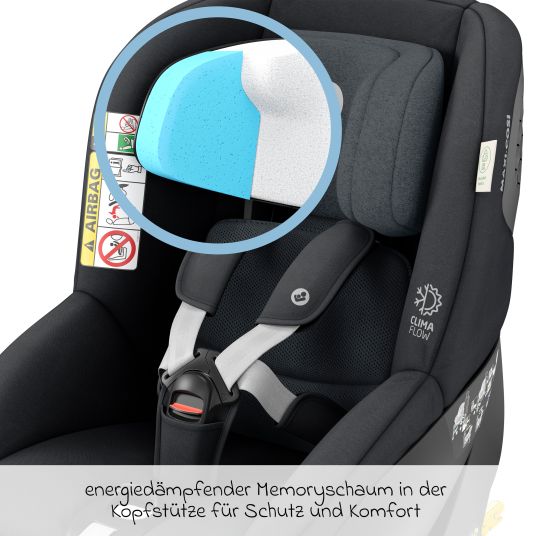 Maxi-Cosi Reboarder-Kindersitz Mica Pro Eco i-Size drehbar ab 0 Monate - 4 Jahre (40 cm - 105 cm) mit Isofix-Basis - Authentic Graphite