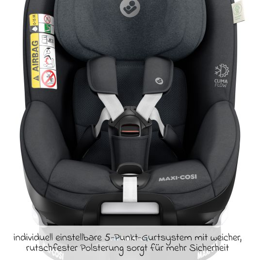 Maxi-Cosi Reboarder-Kindersitz Mica Pro Eco i-Size drehbar ab 0 Monate - 4 Jahre (40 cm - 105 cm) mit Isofix-Basis - Authentic Graphite