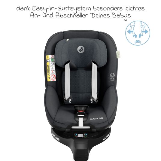 Maxi-Cosi Reboarder-Kindersitz Mica Pro Eco i-Size drehbar ab 0 Monate - 4 Jahre (40 cm - 105 cm) mit Isofix-Basis - Authentic Graphite