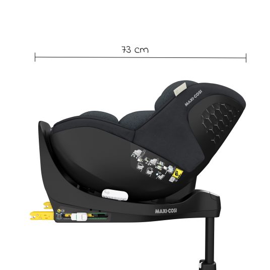 Maxi-Cosi Reboarder-Kindersitz Mica Pro Eco i-Size drehbar ab 0 Monate - 4 Jahre (40 cm - 105 cm) mit Isofix-Basis - Authentic Graphite