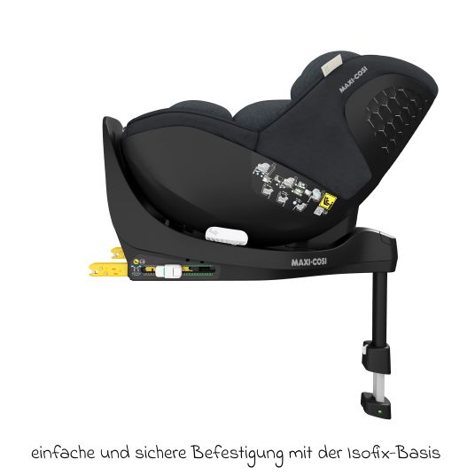 Maxi-Cosi Reboarder-Kindersitz Mica Pro Eco i-Size drehbar ab 0 Monate - 4 Jahre (40 cm - 105 cm) mit Isofix-Basis - Authentic Graphite