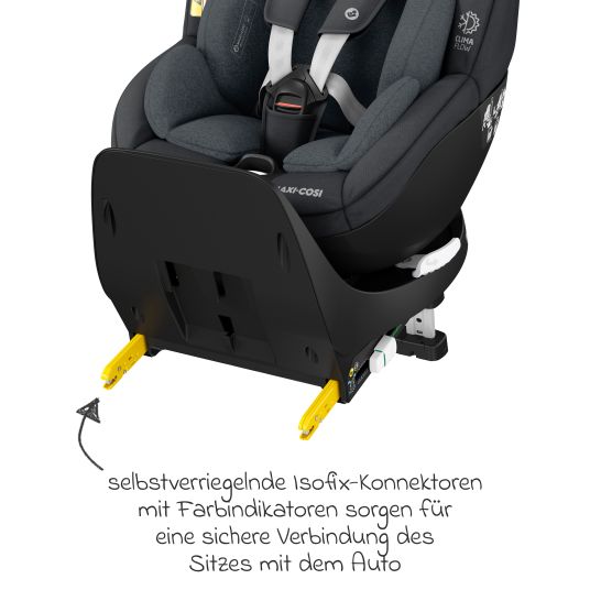 Maxi-Cosi Reboarder-Kindersitz Mica Pro Eco i-Size drehbar ab 0 Monate - 4 Jahre (40 cm - 105 cm) mit Isofix-Basis - Authentic Graphite