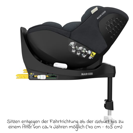 Maxi-Cosi Reboarder-Kindersitz Mica Pro Eco i-Size drehbar ab 0 Monate - 4 Jahre (40 cm - 105 cm) mit Isofix-Basis - Authentic Graphite