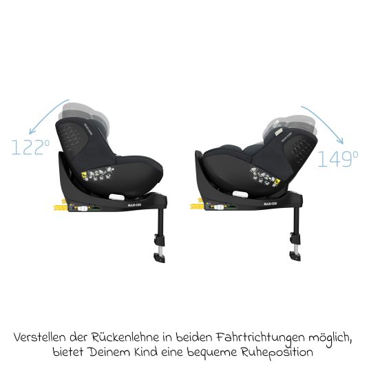 Maxi-Cosi Reboarder-Kindersitz Mica Pro Eco i-Size drehbar ab 0 Monate - 4 Jahre (40 cm - 105 cm) mit Isofix-Basis - Authentic Graphite