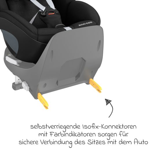 Maxi-Cosi Reboarder child seat Pearl 360 from 3 months - 4 years (61 cm - 105 cm) 0-17.4 kg swivel with G-Cell side impact protection - Authentic Black