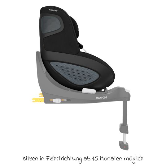 Maxi-Cosi Reboarder-Kindersitz Pearl 360 drehbar ab 3 Monate - 4 Jahre (61 cm - 105 cm) 0-17,4 kg inkl. Isofix-Basis FamilyFix 360, Schutzunterlage & Schnullertasche - Authentic Black