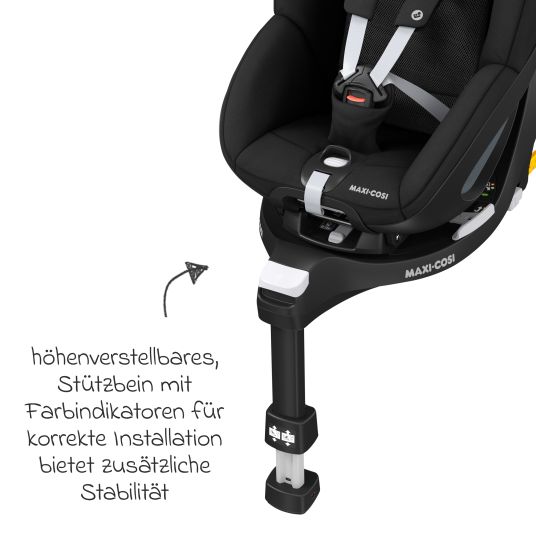 Maxi-Cosi Reboarder child seat Pearl 360 rotatable from 3 months - 4 years (61 cm - 105 cm) 0-17.4 kg incl. Isofix base FamilyFix 360, protective pad & pacifier bag - Authentic Black