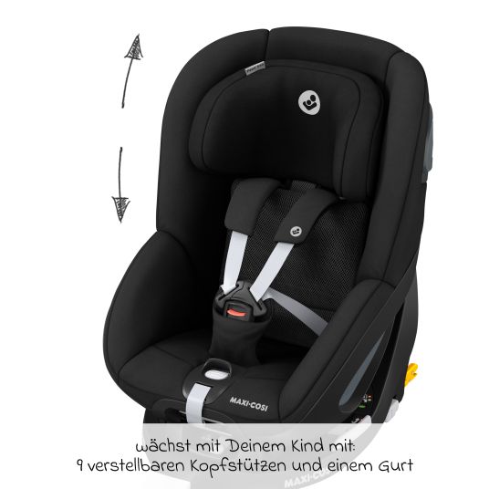 Maxi-Cosi Reboarder child seat Pearl 360 rotatable from 3 months - 4 years (61 cm - 105 cm) 0-17.4 kg incl. Isofix base FamilyFix 360, protective pad & music box - Authentic Black