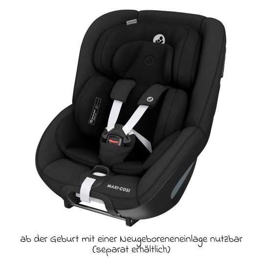 Maxi-Cosi Seggiolino Reboarder Pearl 360 girevole da 3 mesi a 4 anni (61 cm - 105 cm) 0-17,4 kg con base Isofix FamilyFix 360, cuscinetto protettivo e carillon - Nero autentico