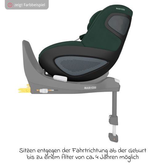 Maxi-Cosi Reboarder-Kindersitz Pearl 360 drehbar ab 3 Monate - 4 Jahre (61 cm - 105 cm) 0-17,4 kg inkl. Isofix-Basis FamilyFix 360, Schutzunterlage & Spieluhr - Authentic Graphite