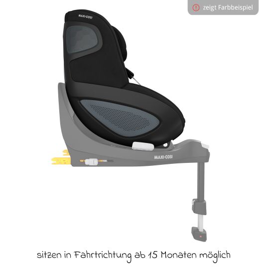 Maxi-Cosi Reboarder child seat Pearl 360 rotatable from 3 months - 4 years (61 cm - 105 cm) 0-17.4 kg incl. Isofix base FamilyFix 360, protective pad & music box - Authentic Graphite