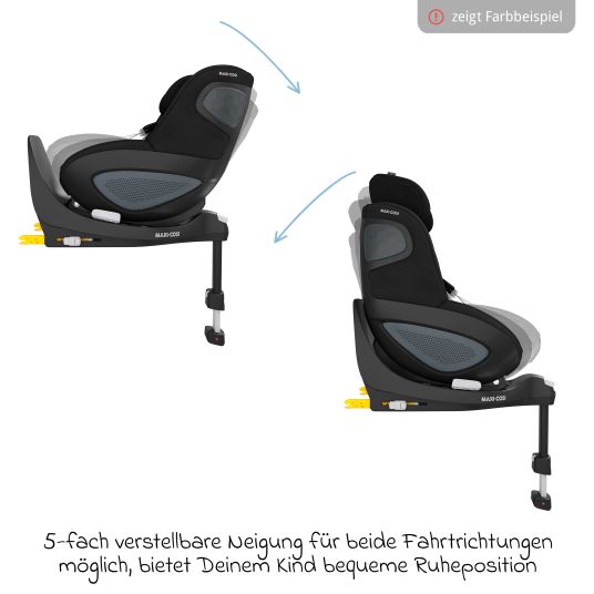 Maxi-Cosi Reboarder-Kindersitz Pearl 360 drehbar ab 3 Monate - 4 Jahre (61 cm - 105 cm) 0-17,4 kg inkl. Isofix-Basis FamilyFix 360, Schutzunterlage & Spieluhr - Authentic Graphite