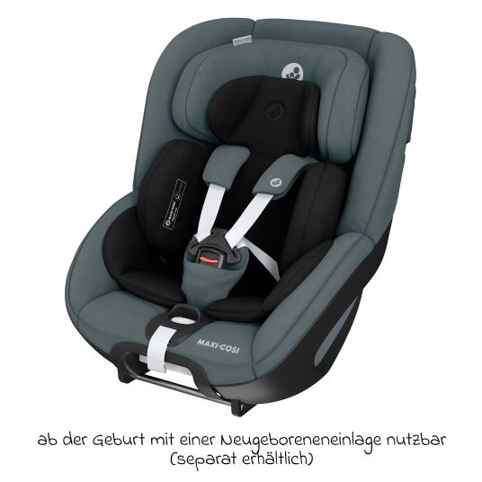 Maxi-Cosi Reboarder-Kindersitz Pearl 360 drehbar ab 3 Monate - 4 Jahre (61 cm - 105 cm) 0-17,4 kg inkl. Isofix-Basis FamilyFix 360, Schutzunterlage & Spieluhr - Authentic Graphite