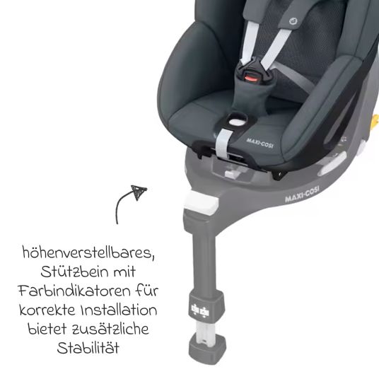 Maxi-Cosi Seggiolino Reboarder Pearl 360 girevole da 3 mesi a 4 anni (61 cm - 105 cm) 0-17,4 kg con base Isofix FamilyFix 360, cuscinetto di protezione e carillon - Authentic Graphite