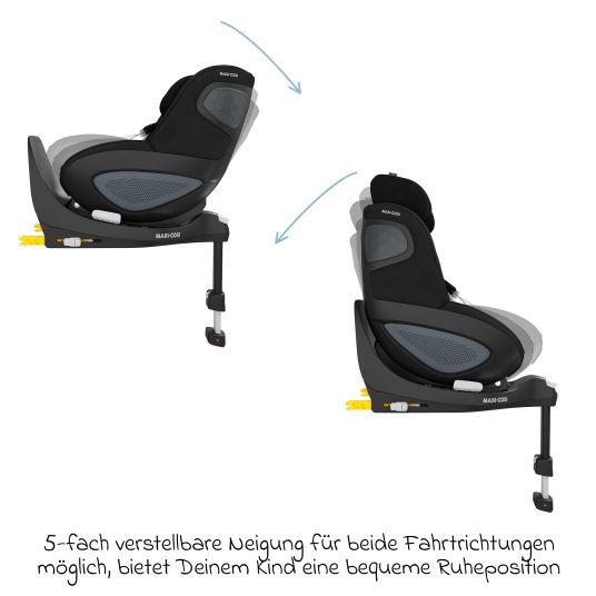 Maxi-Cosi Reboarder child seat Pearl 360 rotatable from 3 months - 4 years (61 cm - 105 cm) 0-17.4 kg incl. Isofix base FamilyFix 360, protective pad & music box - Authentic Green
