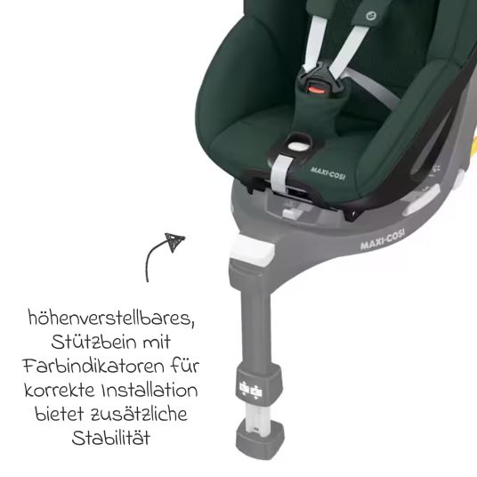 Maxi-Cosi Reboarder child seat Pearl 360 rotatable from 3 months - 4 years (61 cm - 105 cm) 0-17.4 kg incl. Isofix base FamilyFix 360, protective pad & music box - Authentic Green